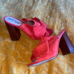 Sam Edelman Funky Coral Orange Bow Heels